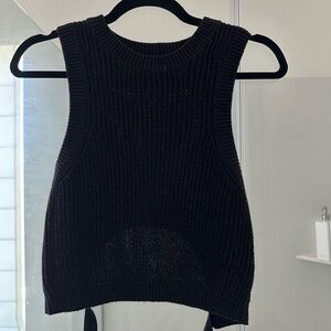 Divided Black Knit Sleeveless Top